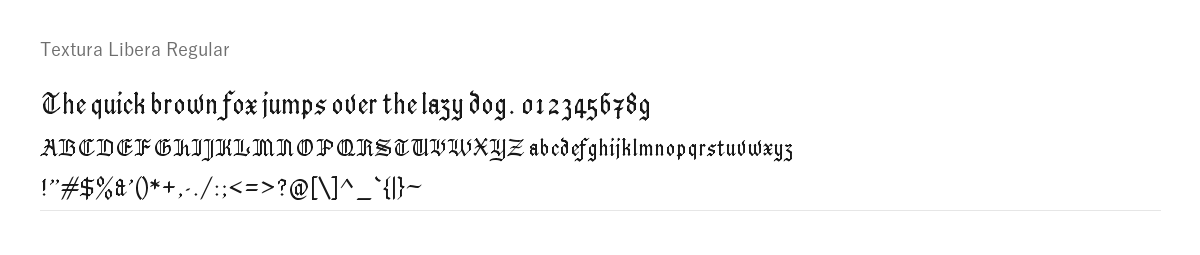 Textura Libera の見本。配布物のフォントで描いたもの
